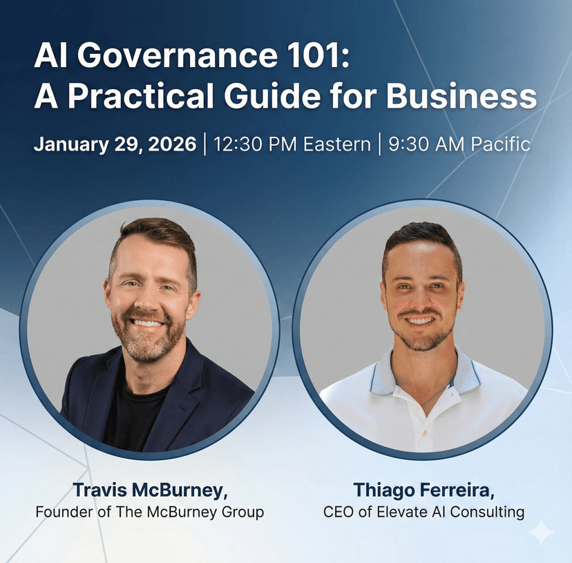 Elevate AI Consulting: FREE AI Governance Webinar: Who Is Accountable for AI — Live working session on AI governance and