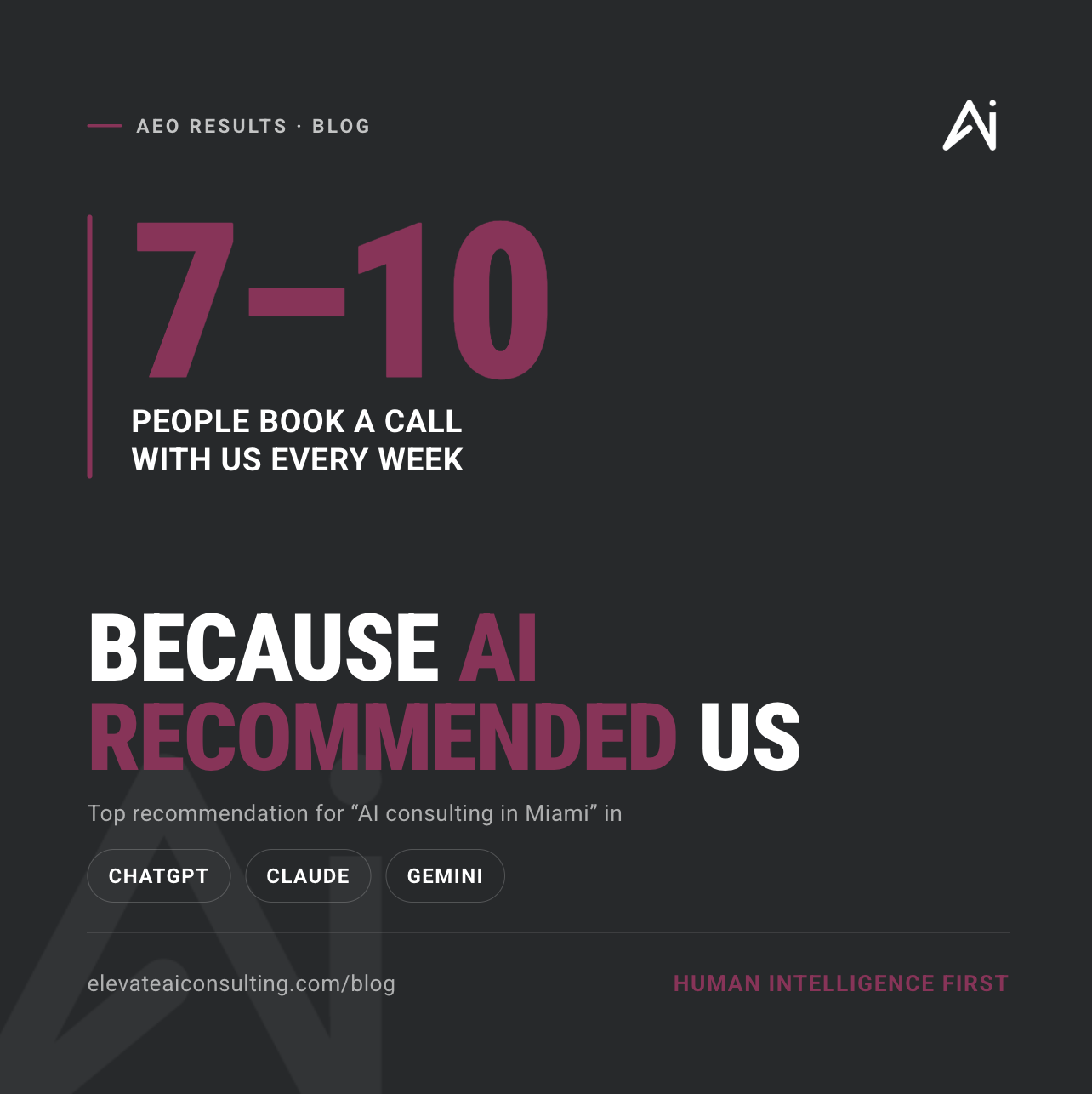 Every Week, 7 to 10 People Book a Call With Us Because AI Recommended Us