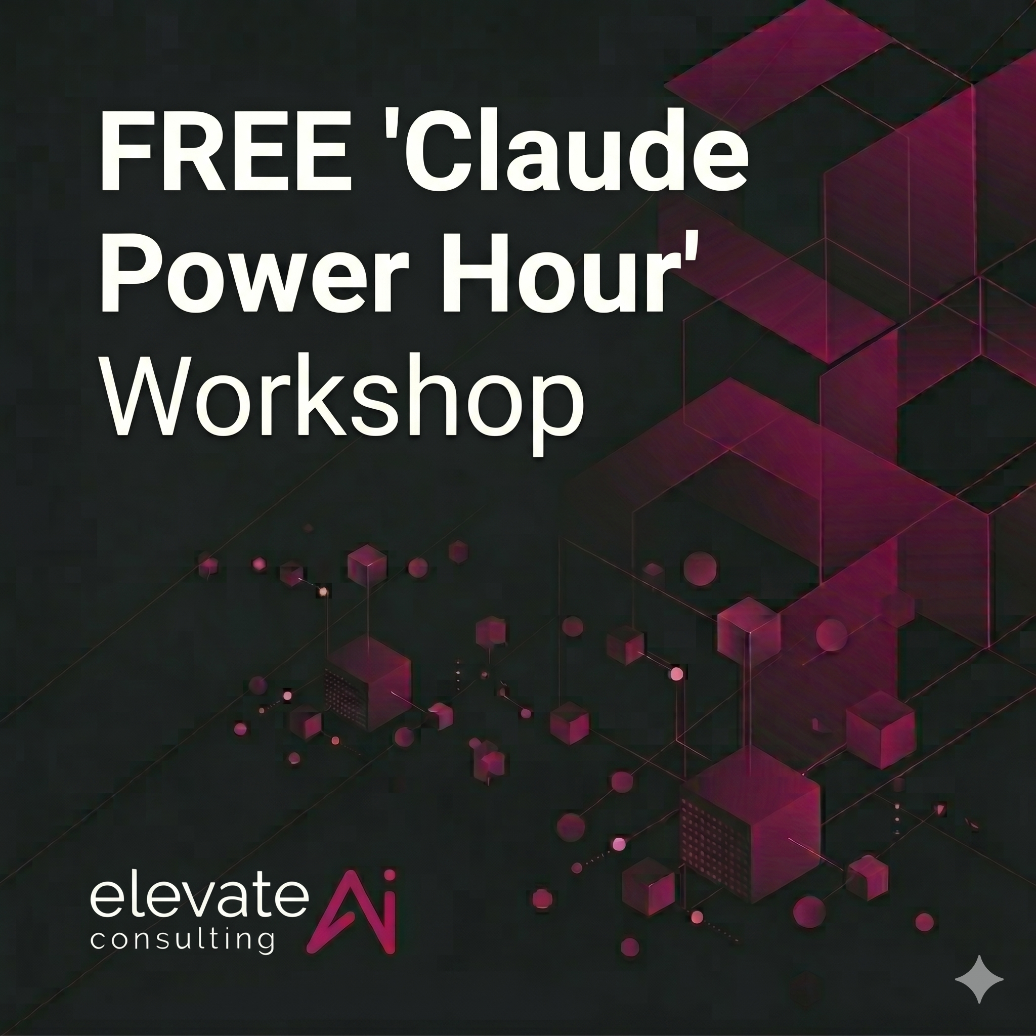 Free Claude Power Hour workshop announcement: hands-on Claude AI training inside Dan Mo's AI Skool community, hosted by Thiago Ferreira of Elevate AI Consulting