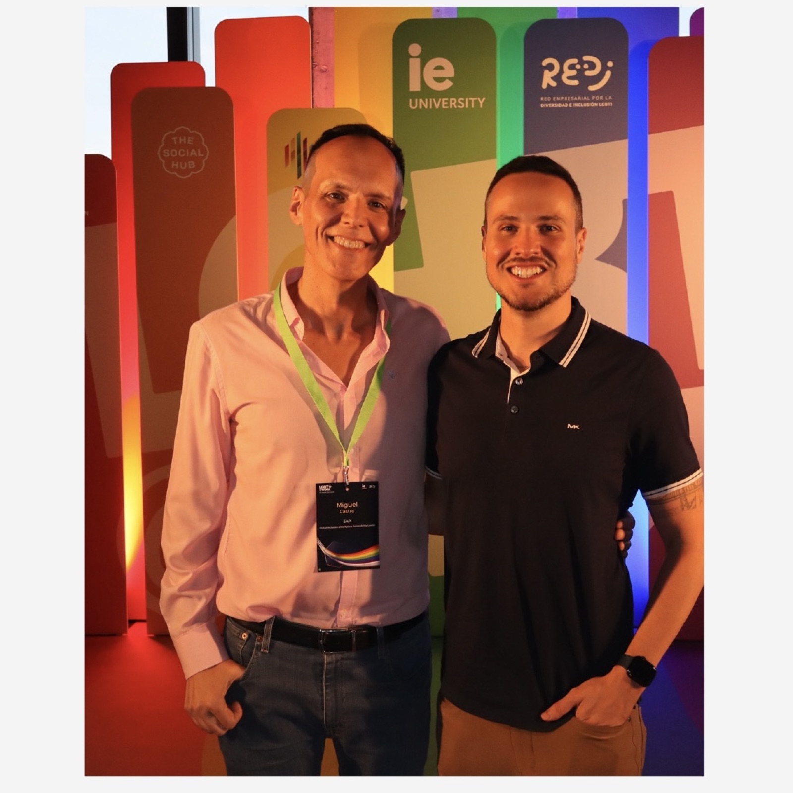Thiago Ferreira and Miguel Castro of SAP at LGBT+@Work 2026, IE University